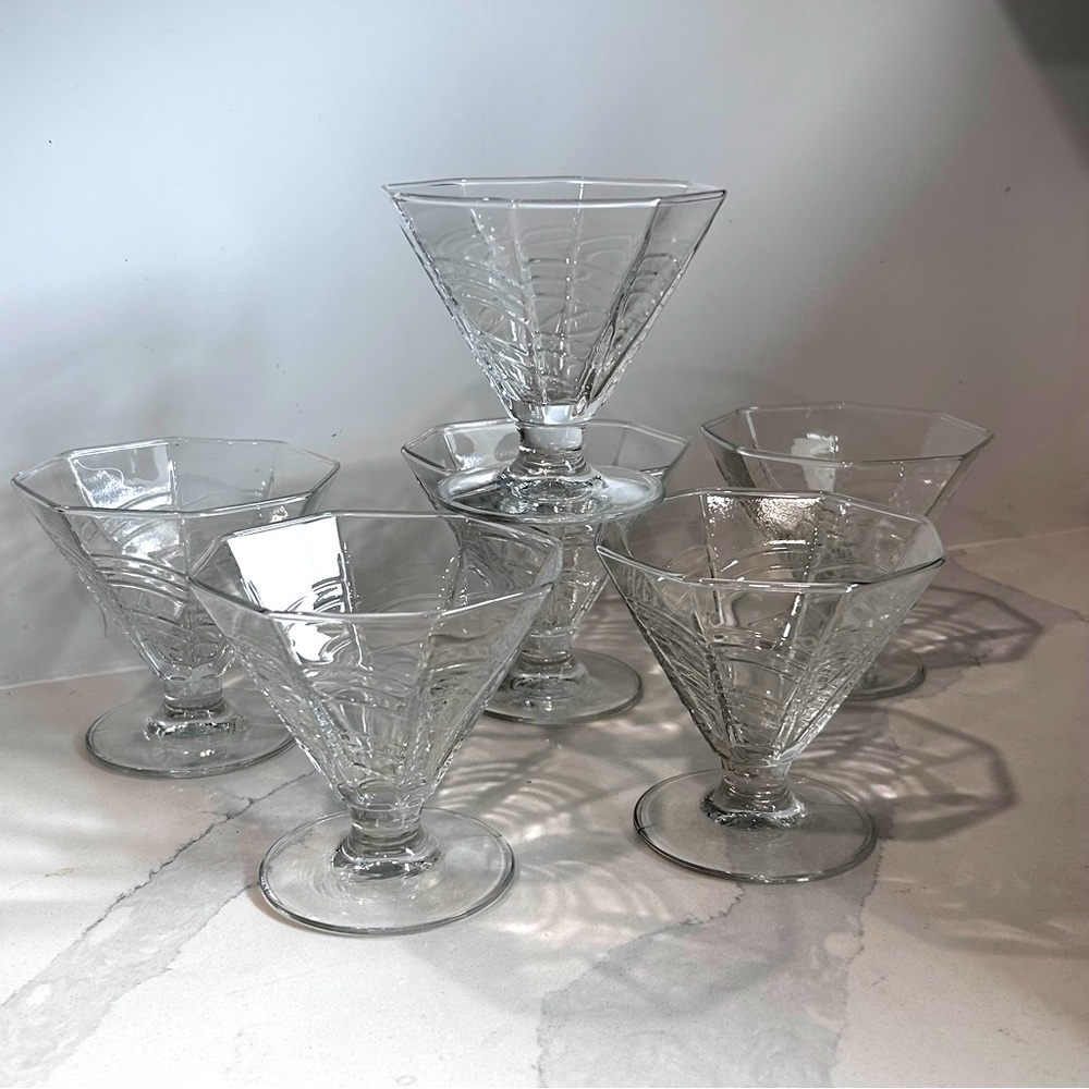 Set/6 Vintage 70s Dansk Sherbet/Champagne Footed Glasses